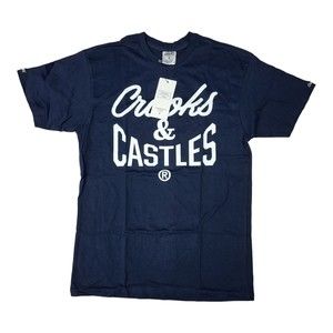Crooks & Castles T Shirt / Medium Size / Short Sleeve / Navy Color With Graphic